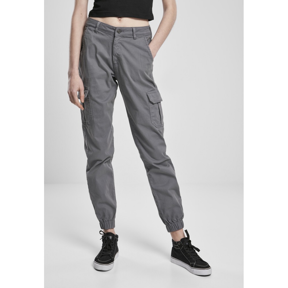 Urban Classics - High Waist Pantalon cargo - Gris